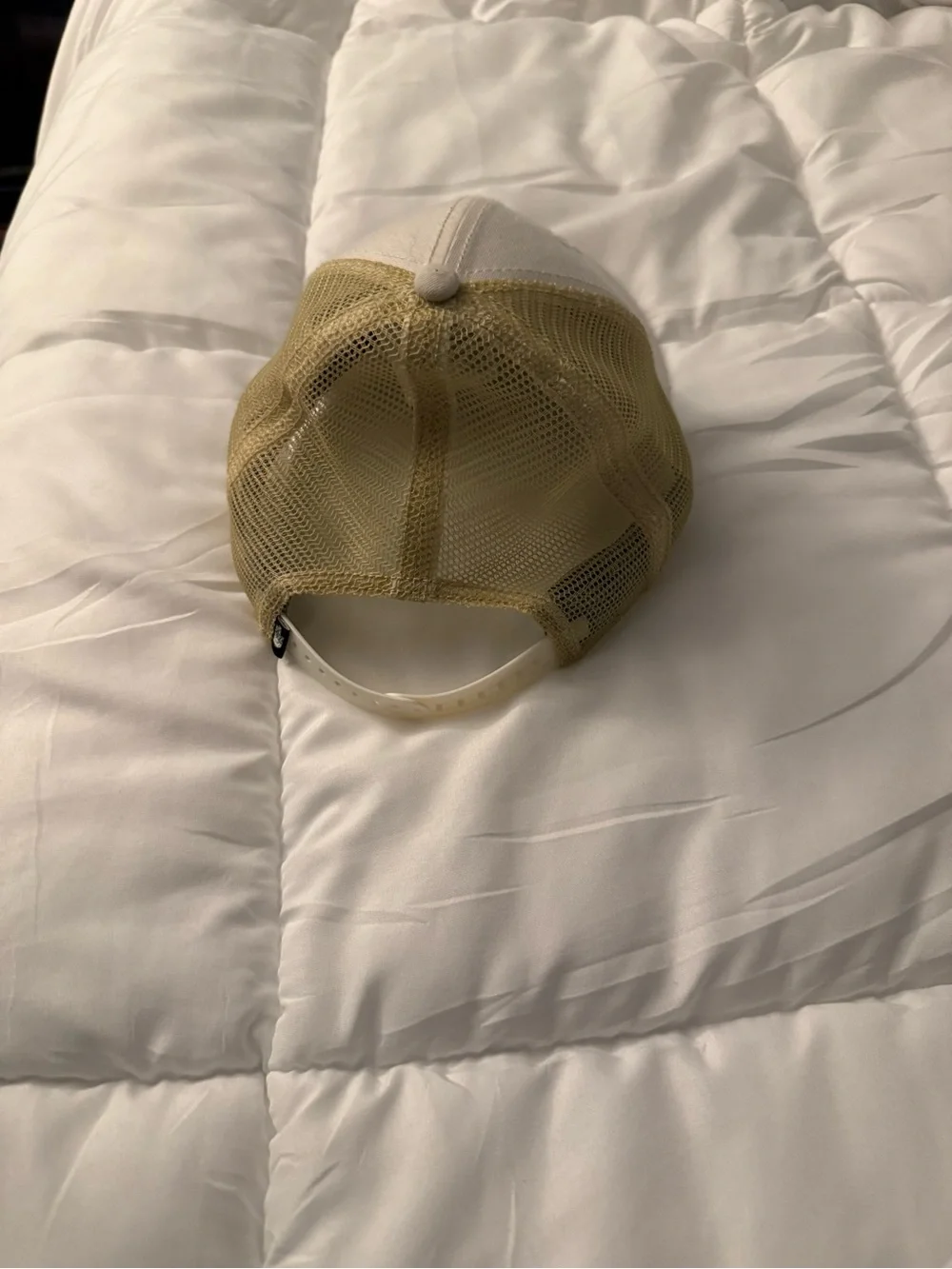 The North Face Cream Front with Tan Mesh Trucker Cap